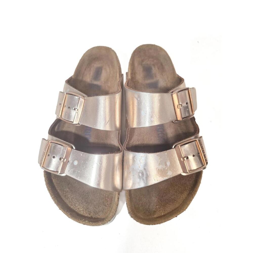 Birkenstock Arizona Metallic Sandals Shoes Slip On Pink 37 / 6 SOFT FOOTBED